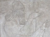 Assyrisk veggrelief fra gammel tid - Ashurnasirpal II - Opphav: Fotografi (Kristian Stormark) av veggrelief i Pergamonmuseum (Berlin)